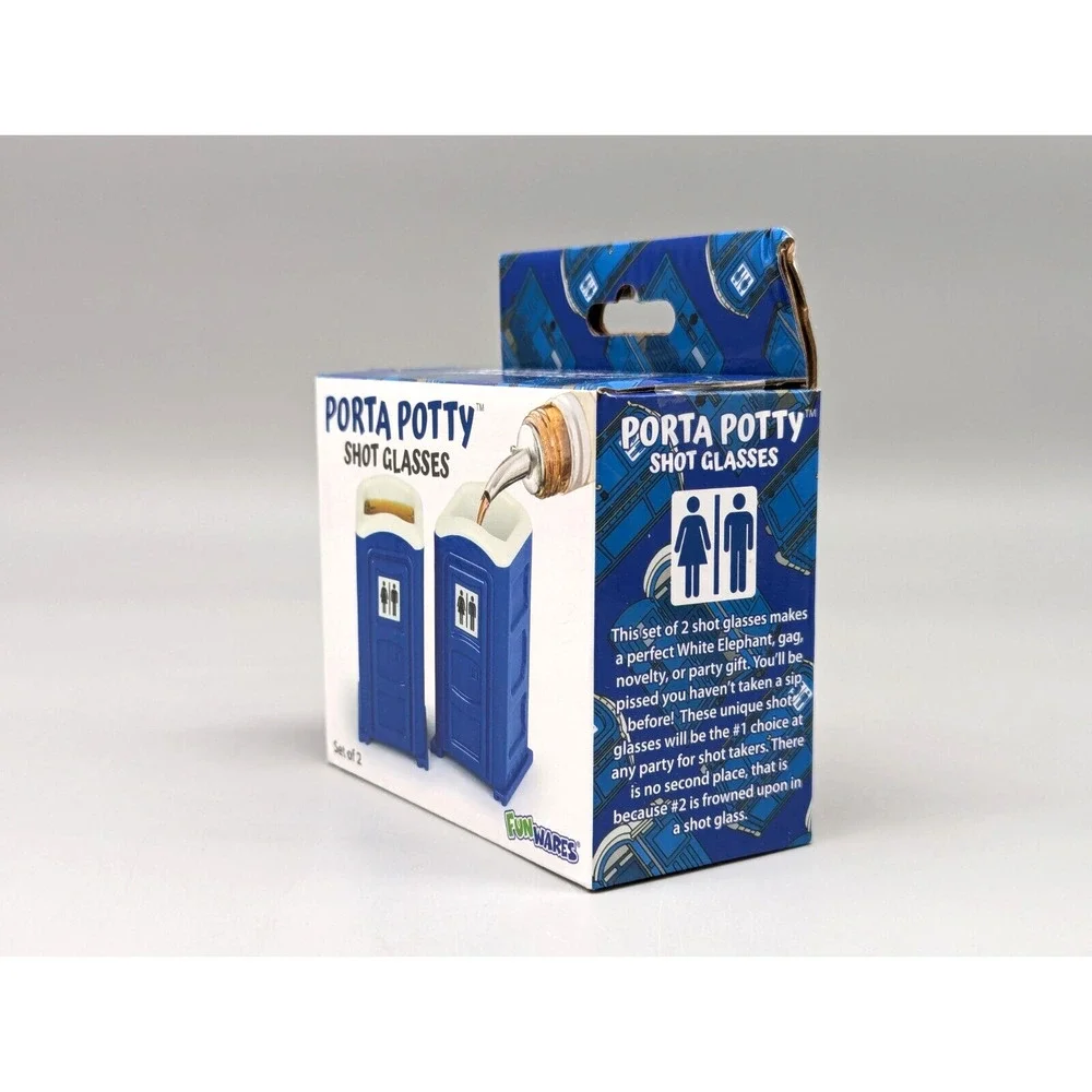 2PCS Porta Potty Shot Glasses Funny Shot Glasses for Adults 2 Ounce Shots